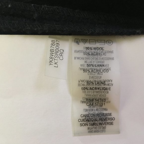 Karl Lagerfeld Jacket Sweater Womens Small Color Block Boiled Wool Black Red - Picture 15 of 15